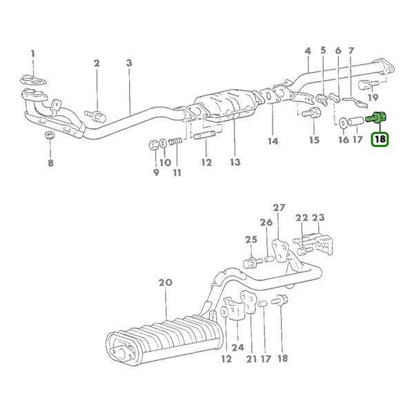 Mitsubishi OEM Exhaust Hanger (D) Bolt | 2003-2006 Mitsubishi Evo 8/9 (MF243661).