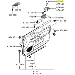 Mitsubishi OEM Interior Door Pull Pocket Cap | 2001-2006 Mitsubishi Evo 7/8/9 (MR655240).