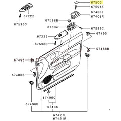 Mitsubishi OEM Interior Door Pull Pocket Cap | 2001-2006 Mitsubishi Evo 7/8/9 (MR655240).