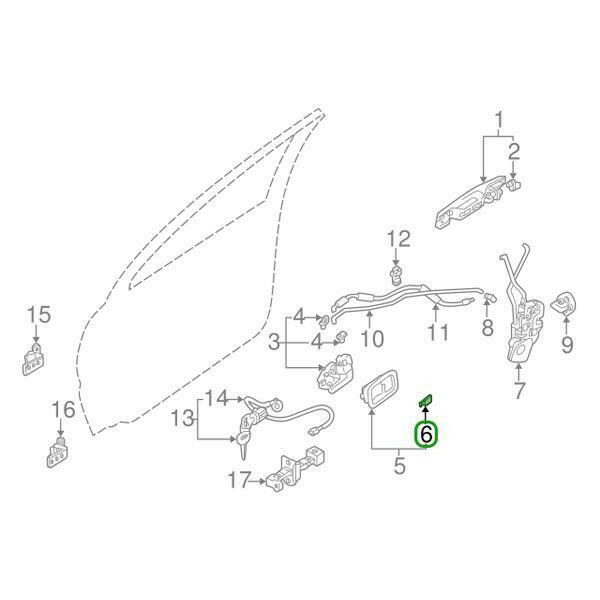 Mitsubishi OEM Door Handle Cover Caps (LH) | 2001-2006 Mitsubishi Evo 7/8/9 (MR655775).