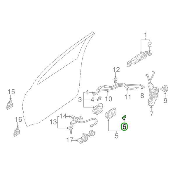 Mitsubishi OEM Door Handle Cover Caps (LH) | 2001-2006 Mitsubishi Evo 7/8/9 (MR655775).