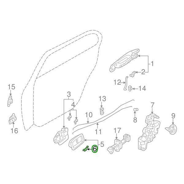 Mitsubishi OEM Door Handle Cover Caps (RH) | 2001-2006 Mitsubishi Evo 7/8/9 (MR655776).