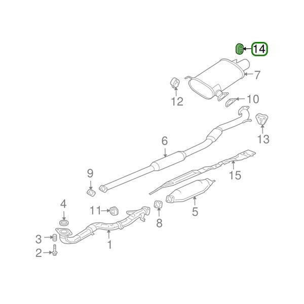 Mitsubishi OEM Muffler Exhaust Hanger (C) | 2003-2006 Mitsubishi Evo 8/9 (MR993672).