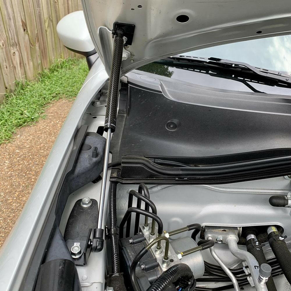 P2M Black Engine Hood Damper | 2016-2021 Mazda MX-5 Miata (P2-BHDNDMX5-TP).