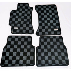 P2M Checkered Race Floor Mats - Front & Rear | 2002-2007 Subaru WRX (P2-CPTGDABDG-TP).