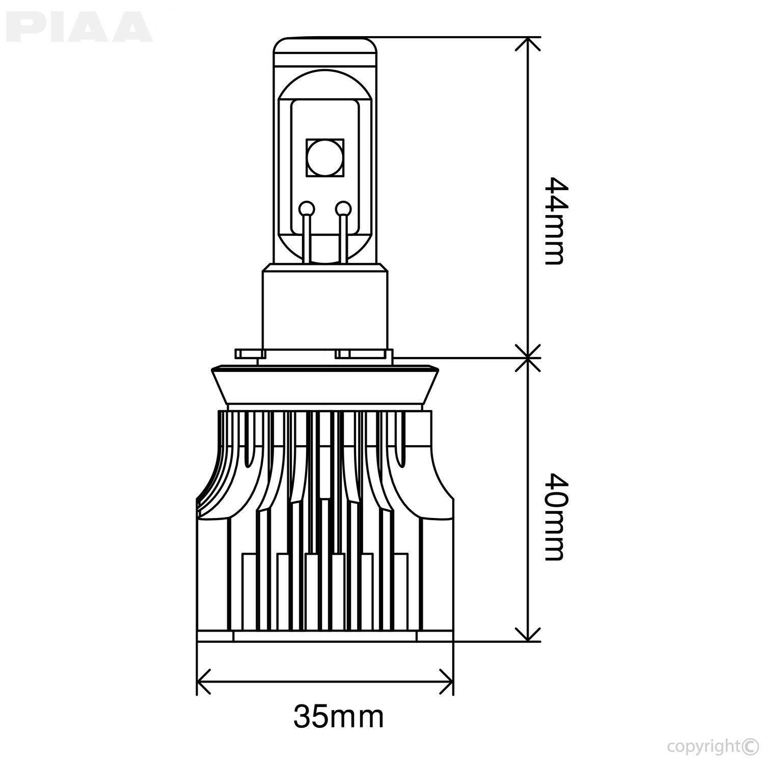 PIAA H11 High Output LED Bulbs - 6000k Twin Pack (17202-H11).