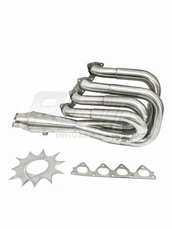PLM Power Driven B-Series Hood Exit Race Header with 4-1 Megaphone B18 B20.