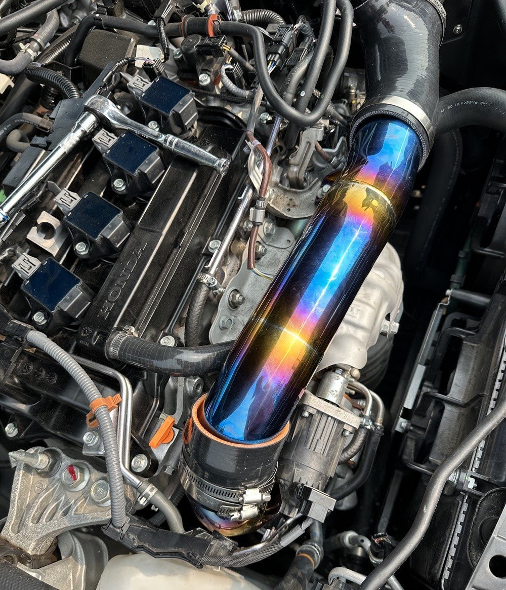 PLM Turbo Inlet Pipe Kit Stainless Burnt Blue - 23+ Integra 22+Civic.