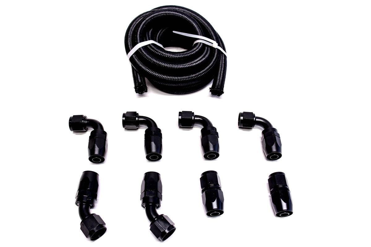 PLM Universal Catch Can Hose & Fitting Kit -10AN 8 Fittings 10' Hose.