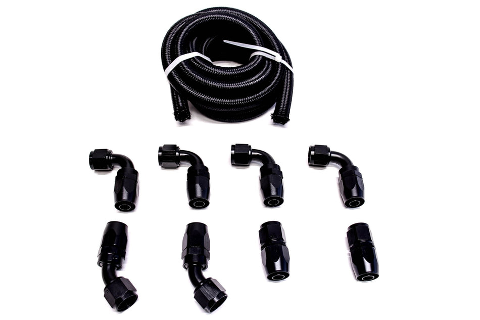 PLM Universal Catch Can Hose & Fitting Kit -10AN 8 Fittings 10' Hose.