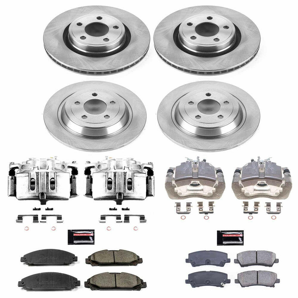 Power Stop Front & Rear Autospecialty Brake Kit w/Calipers | 2015-2020 Ford Mustang EcoBoost / 2015-2017 Ford Mustang V6 (KCOE6808).
