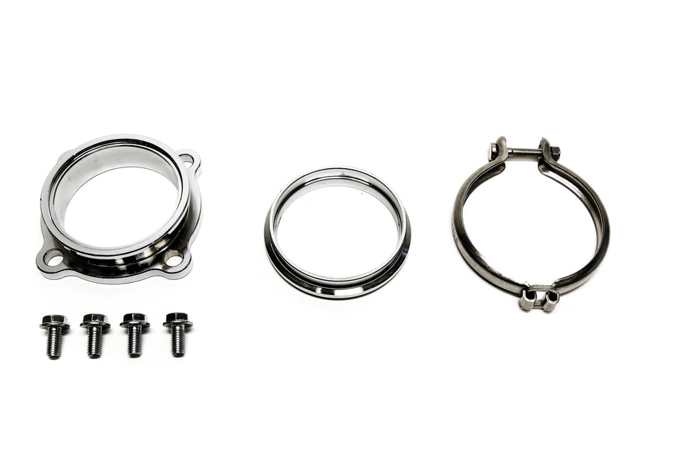 Precision Works 4-Bolt to V-Band 3” Turbo Flange Adapter.