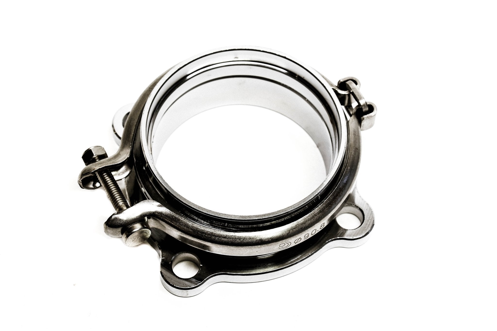 Precision Works 4-Bolt to V-Band 3” Turbo Flange Adapter.