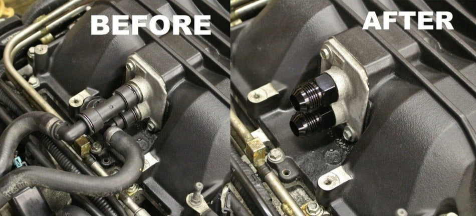 Precision Works CTS-V ZL1 6.2L LSA Supercharger Coolant Line -12AN Adapter Fittings.