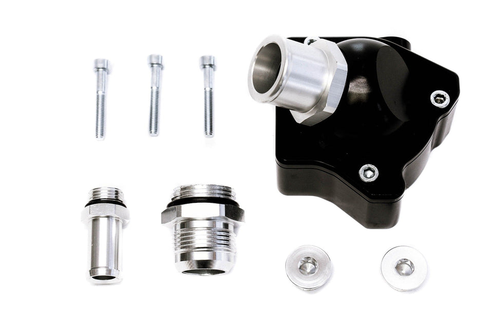 Precision Works K-Series Swivel Neck Thermostat Housing V2 Black.