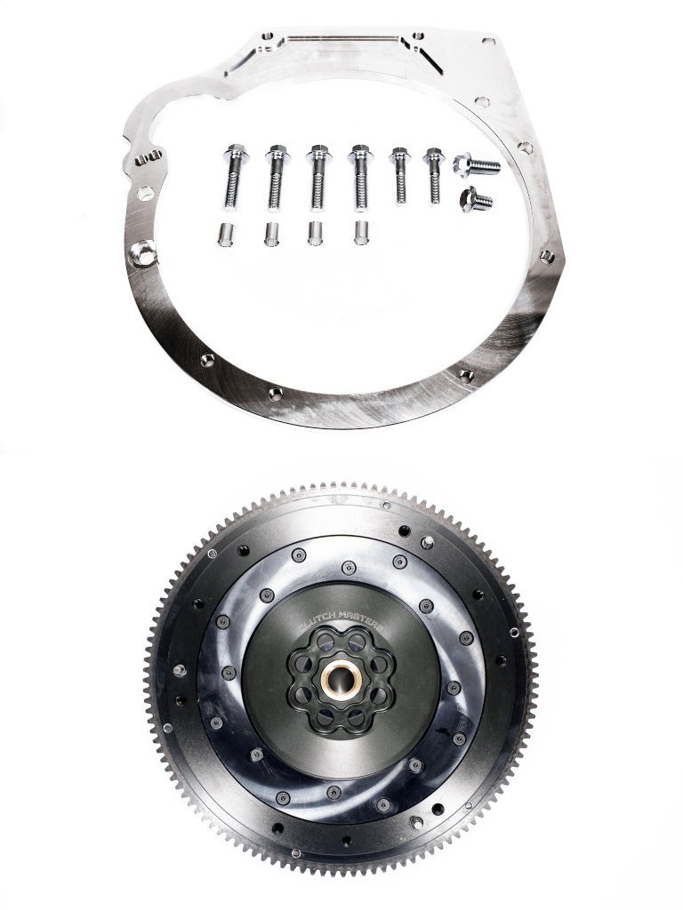 Precision Works K2F Adapter Plate V2 with Hardware & Clutch Masters Flywheel.