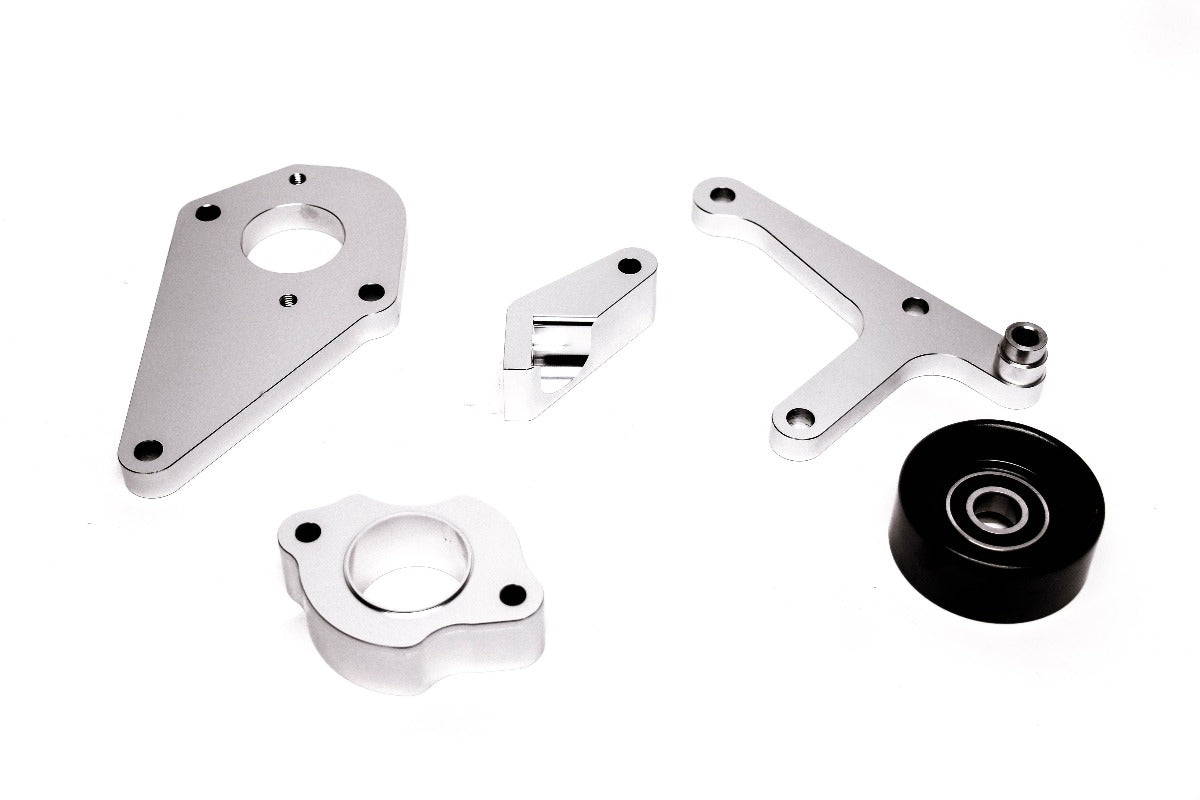 Precision Works LS Power Steering & Alternator Bracket Low Mount LSX LS1 LS2 LS3.
