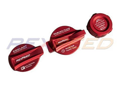 Rexpeed Aluminum Alloy Coolant / Window Washer / Brake Fluid Cap Set | 2022+ Subaru WRX (G151).
