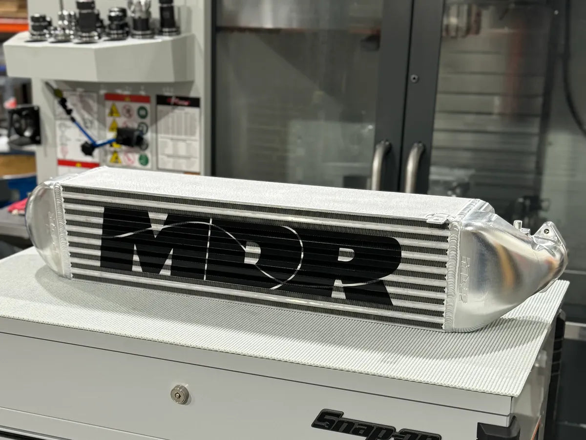 MDR FL5 Intercooler with laser-etched logo and polished end tank finish
