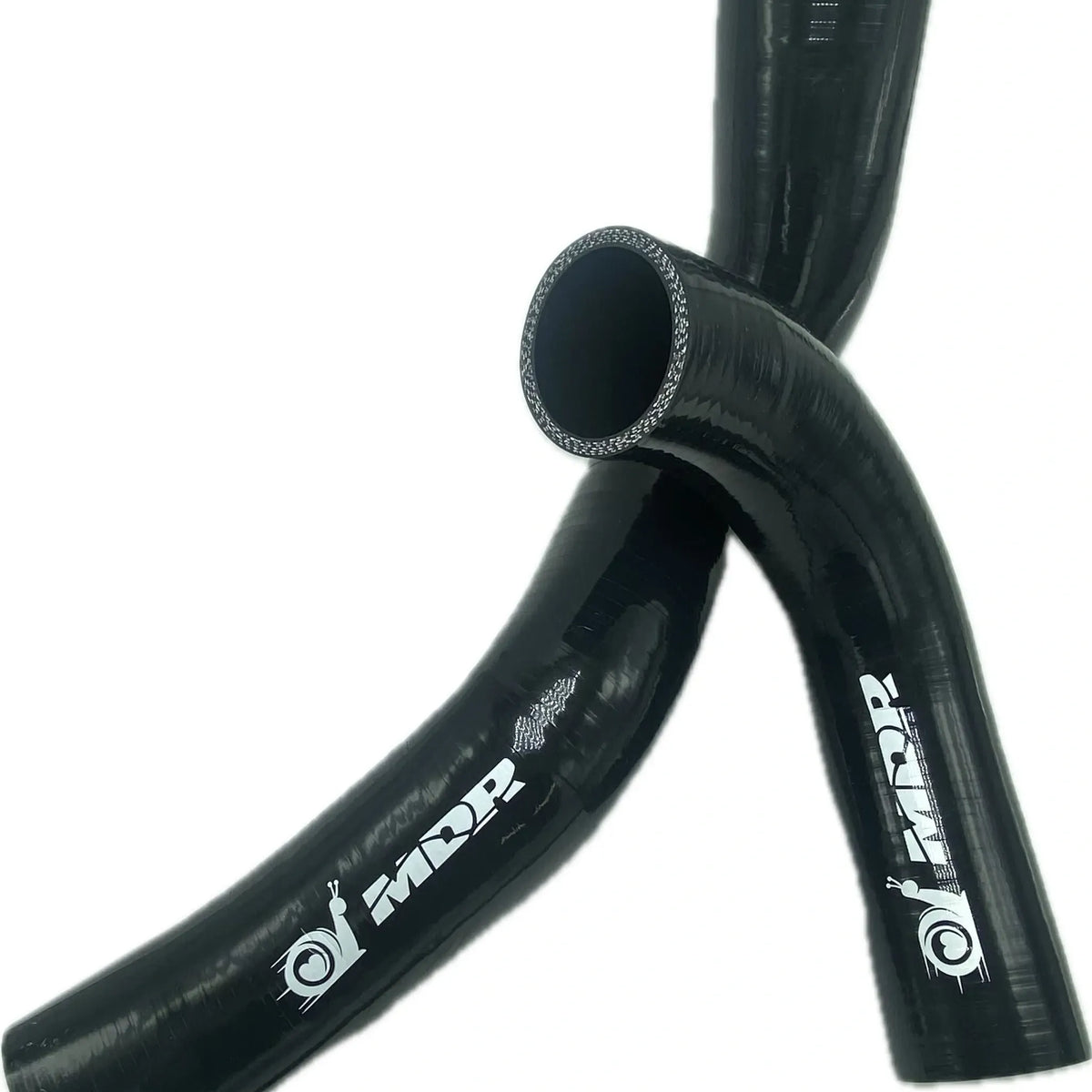 Black silicone intercooler hose kit with MDR logo for Civic Type R