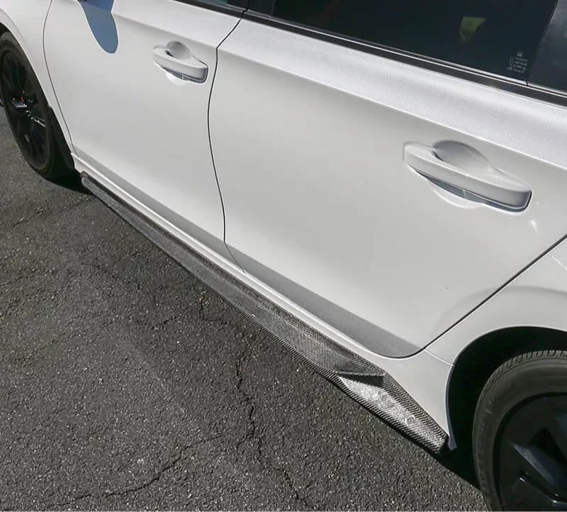 Carbon Fiber Side Skirts Extensions Panel - 22-25 Honda Civic.