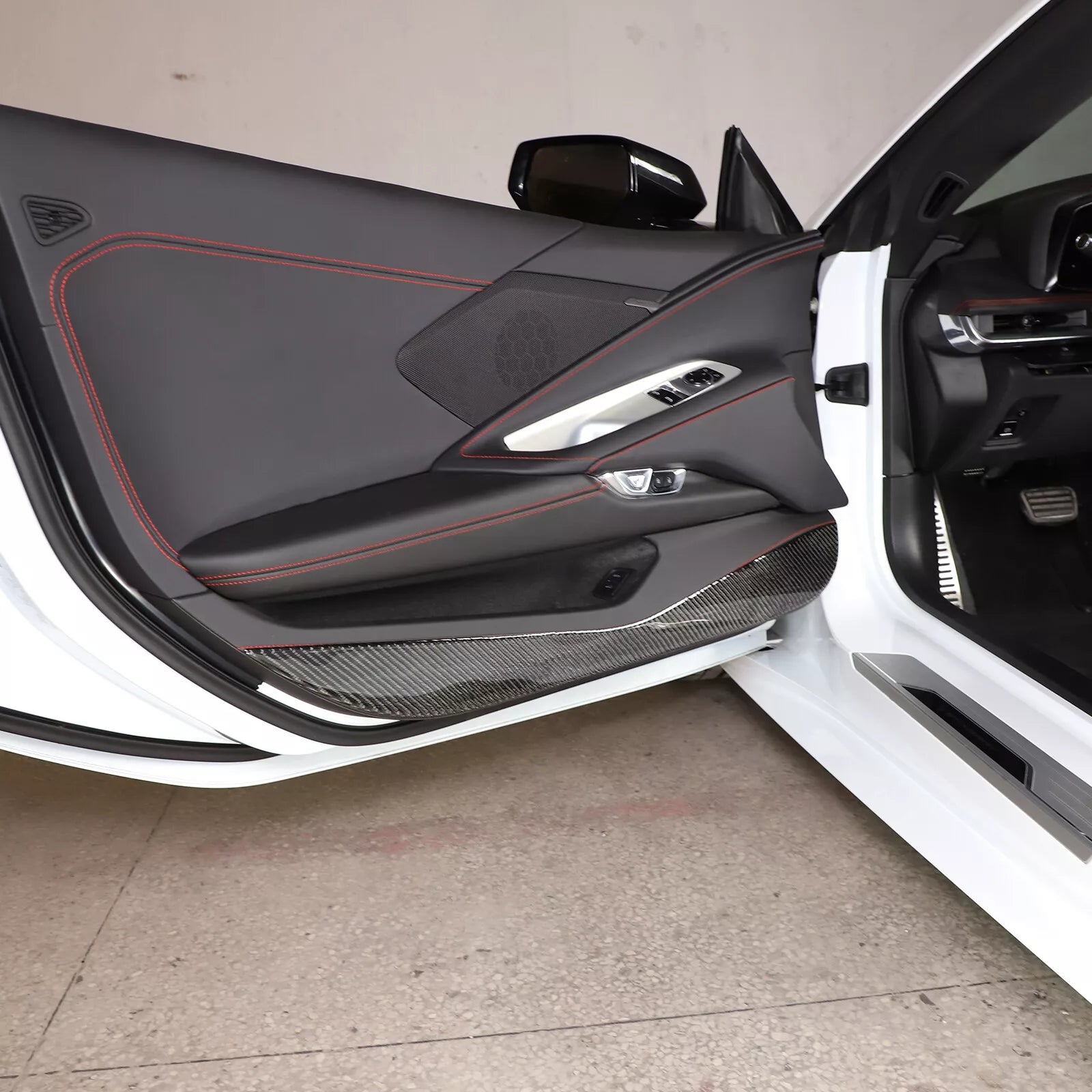 Carbon Fiber Car Door Anti Kick Panel Cover - Corvette C8 2020-2024.