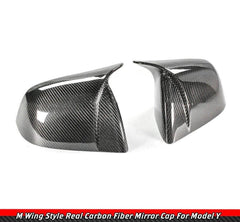 Carbon Fiber M Style Mirror Caps - Tesla Model Y.