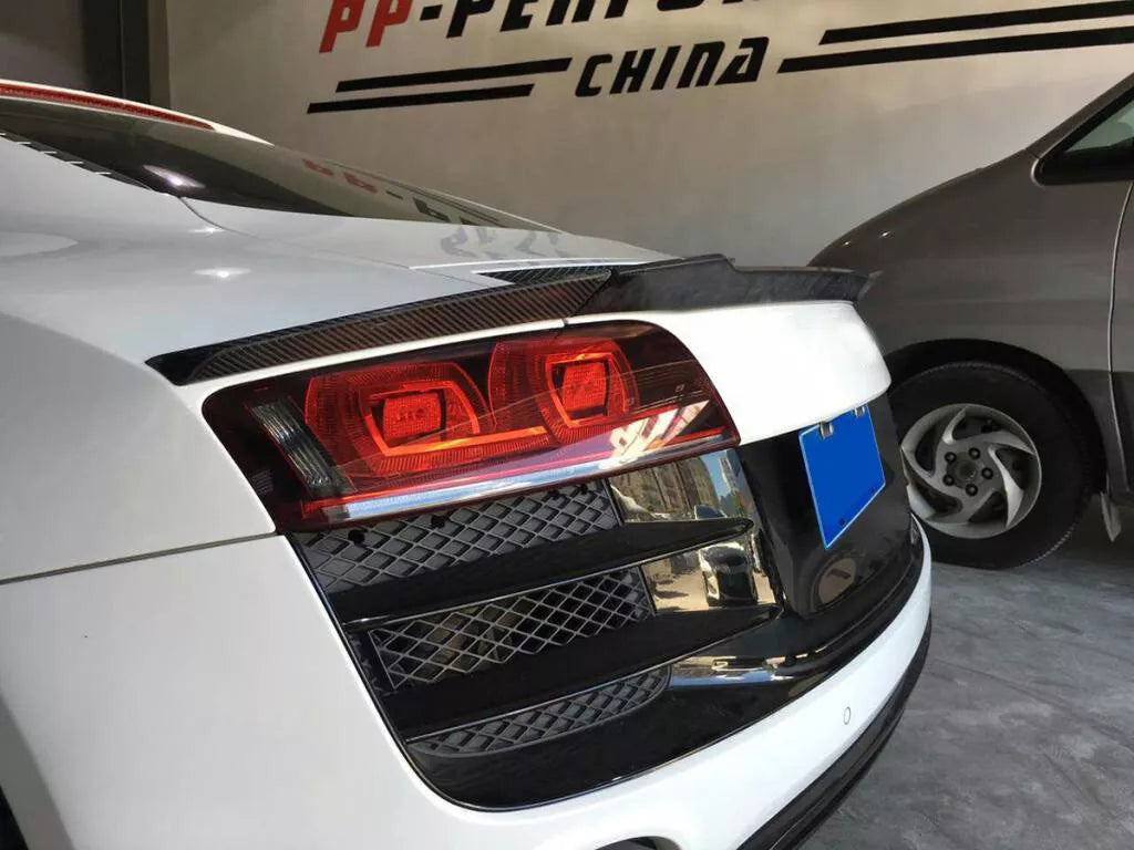 Carbon Fiber Rear Spoiler (3pc) - Audi R8 V8 V10 Gen 1 Coupe 2008-2015.