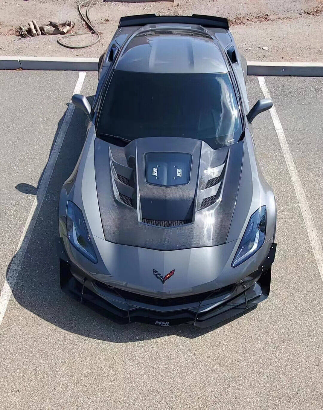Carbon Fiber Vented Hood Bonnet - Chevrolet Corvette C7.