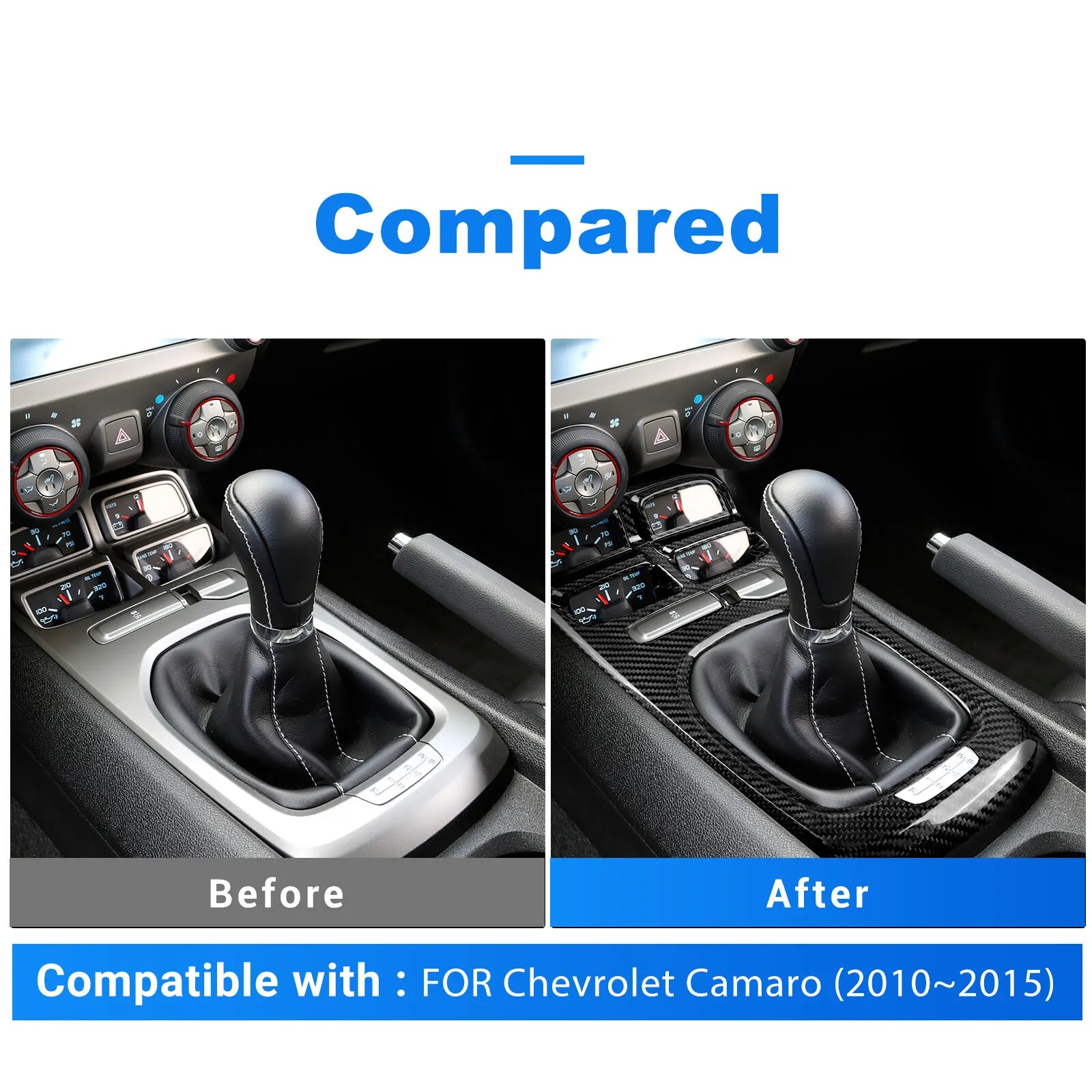 Carbon Fiber Manual Gear Shift Console - Camaro 2010-2015.