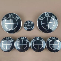 Black BMW Roundel Emblem Set (7 Piece)