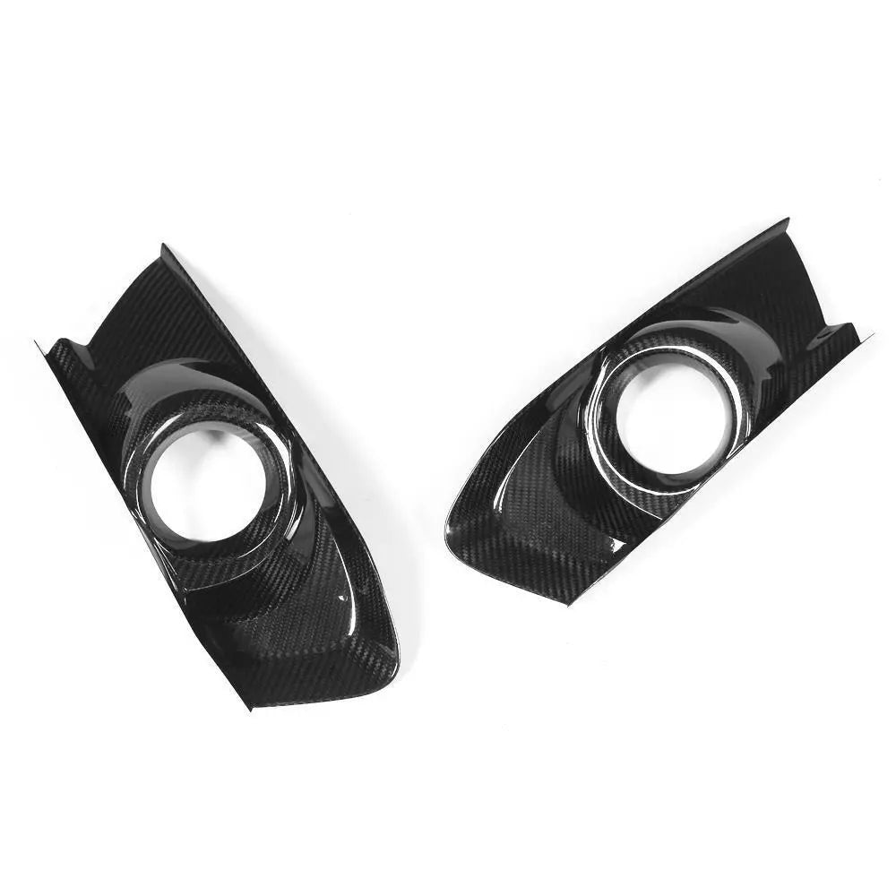 Carbon Fiber Front Bumper Fog Light Bezel Cover - Ford Mustang.