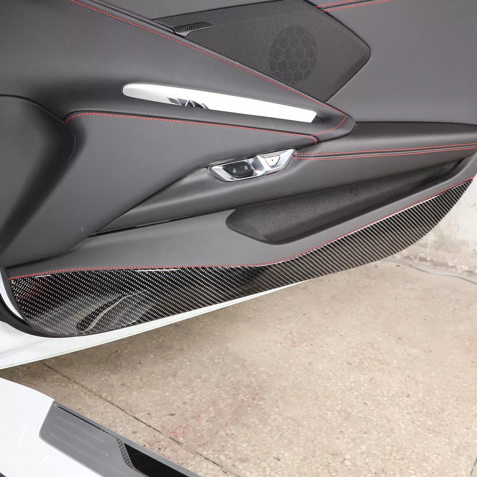 Carbon Fiber Car Door Anti Kick Panel Cover - Corvette C8 2020-2024.