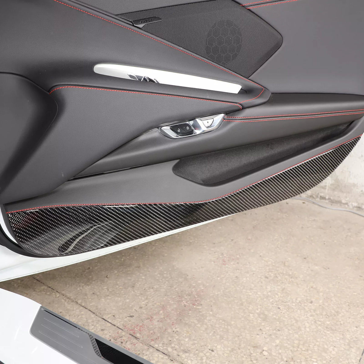 Carbon Fiber Car Door Anti Kick Panel Cover - Corvette C8 2020-2024.