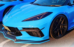Front Bumper Splitters Fins -  Chevrolet Corvette C8 Stingray 2020+.