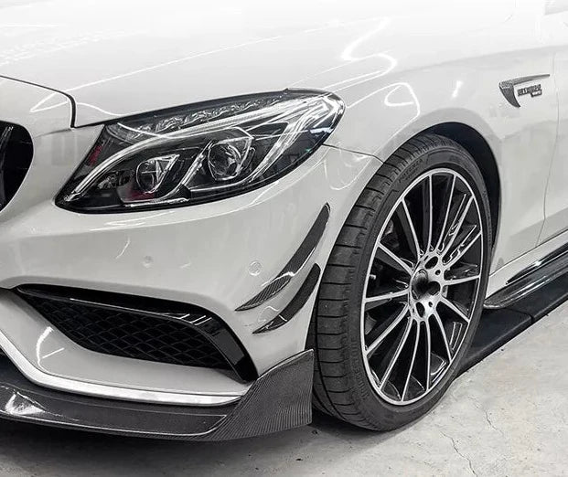 Carbon Front Bumper Canards Fins - Mercedes Benz W205 C205 C63 2015-2021.