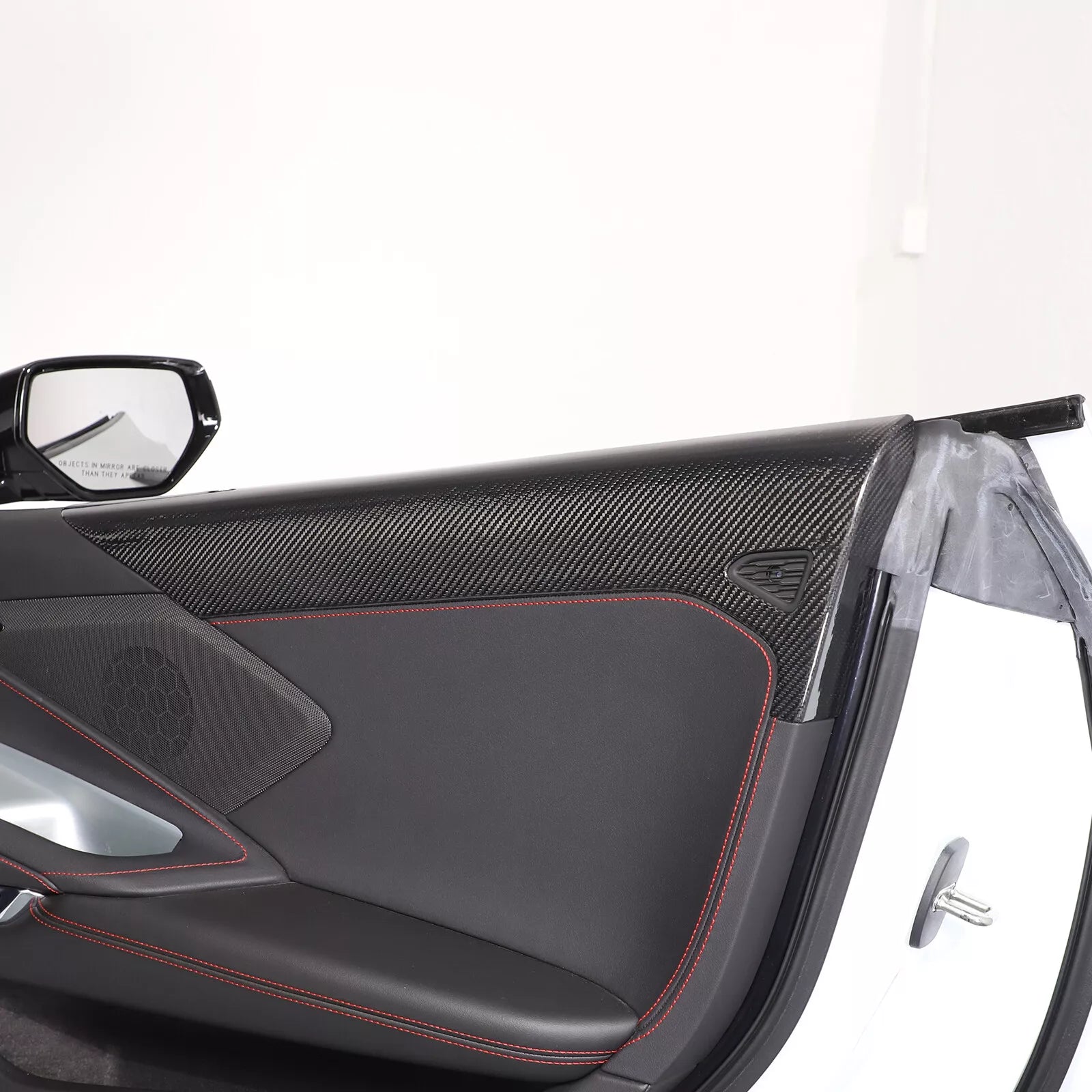 Carbon fiber Interior Door Upper Panel trim Cover - Corvette C8 20-25.