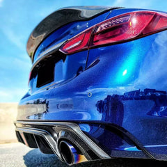 Carbon Fiber Rear Diffuser W/ LED -  Infiniti Q50 Q50S 18-24.