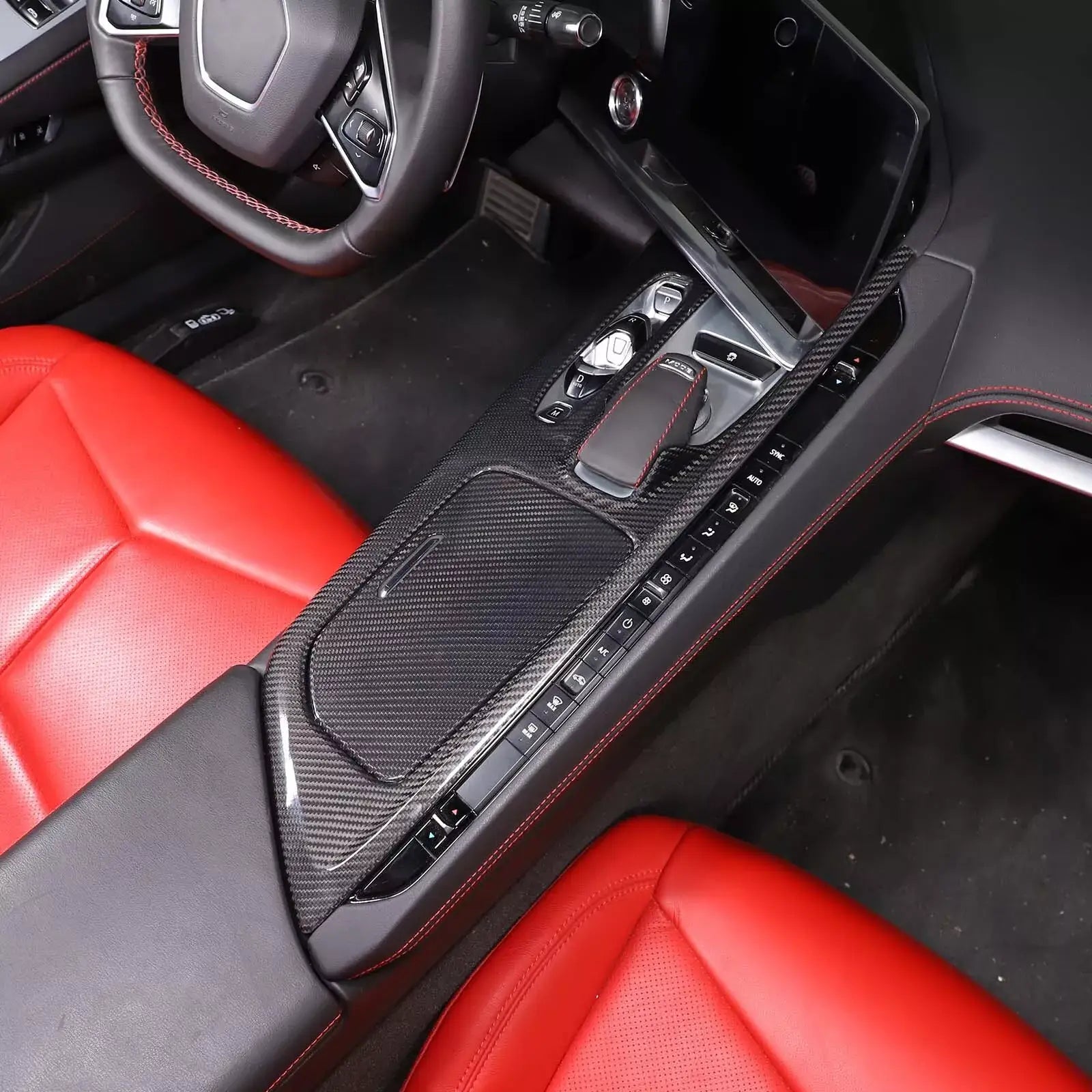 Carbon Fiber Center Console Panel Interior - Corvette C8.