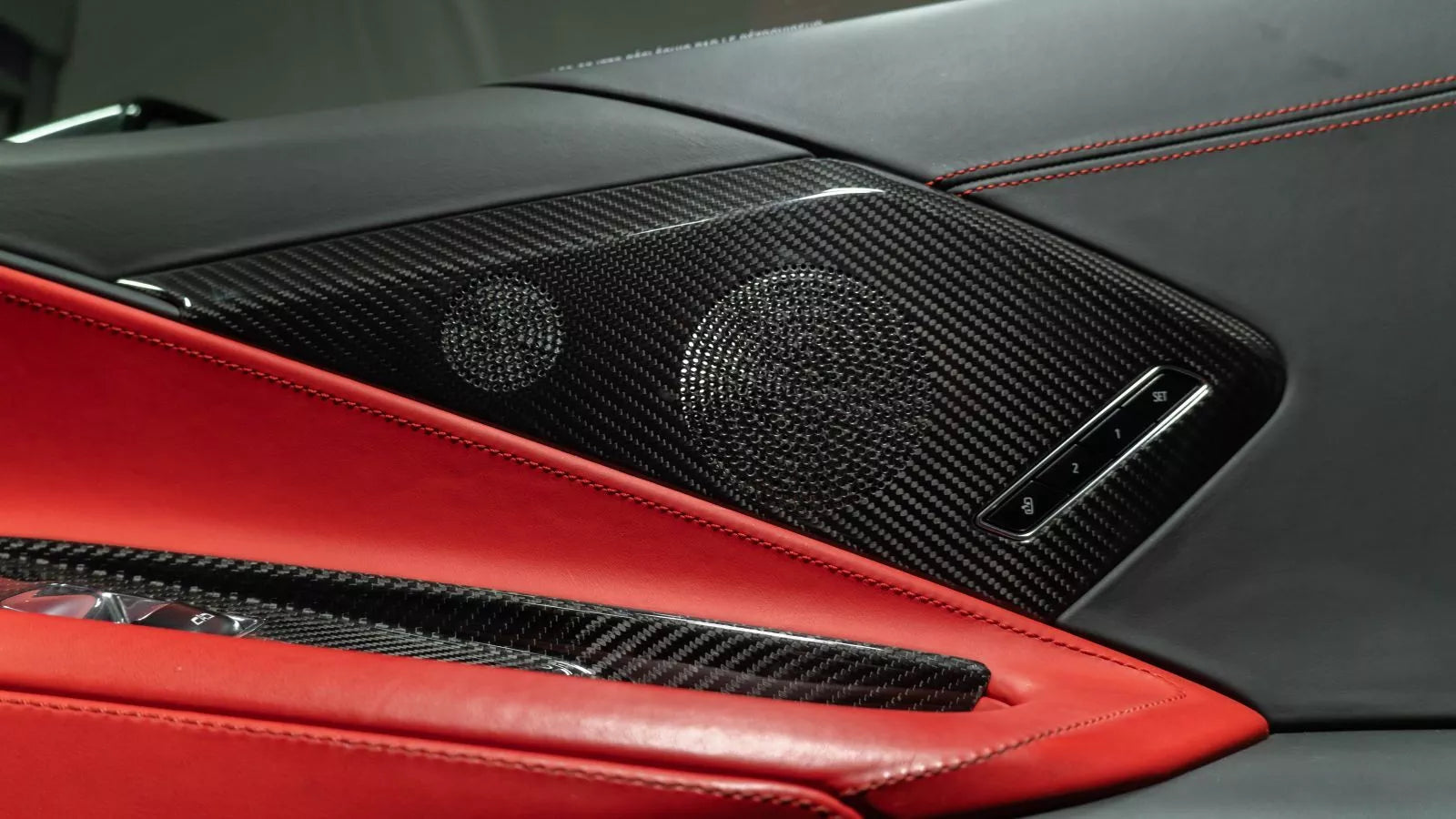 Carbon Fiber Door Sound Speaker Cover Trim - Corvette C8 2020-2025.