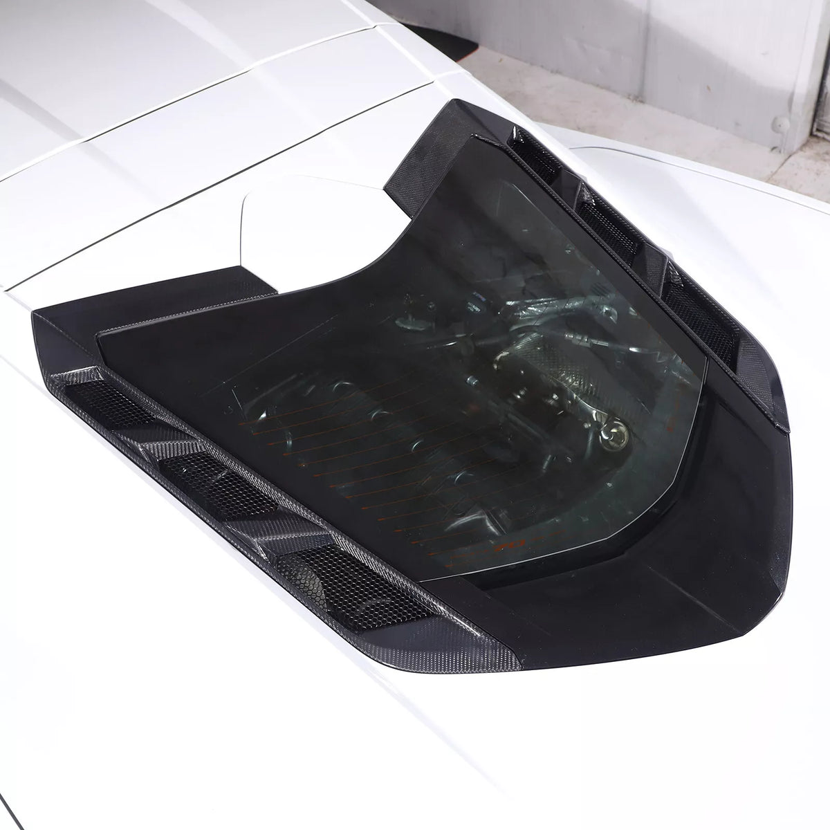 Carbon Fiber Rear Window Trim Cover Set - 2020-25 C8 Corvette Coupe.