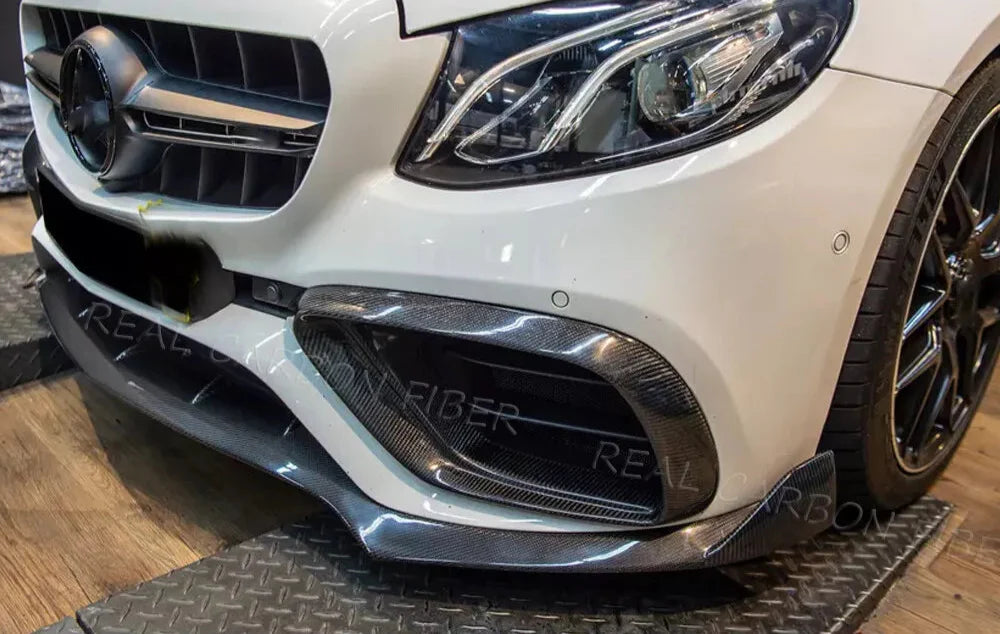 Carbon Front Splitter  Lip & Air Vent Cover -  Mercedes Benz W213 S213 E63 S 2016-2020.