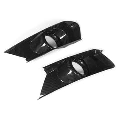 Carbon Fiber Front Bumper Fog Light Bezel Cover - Ford Mustang.