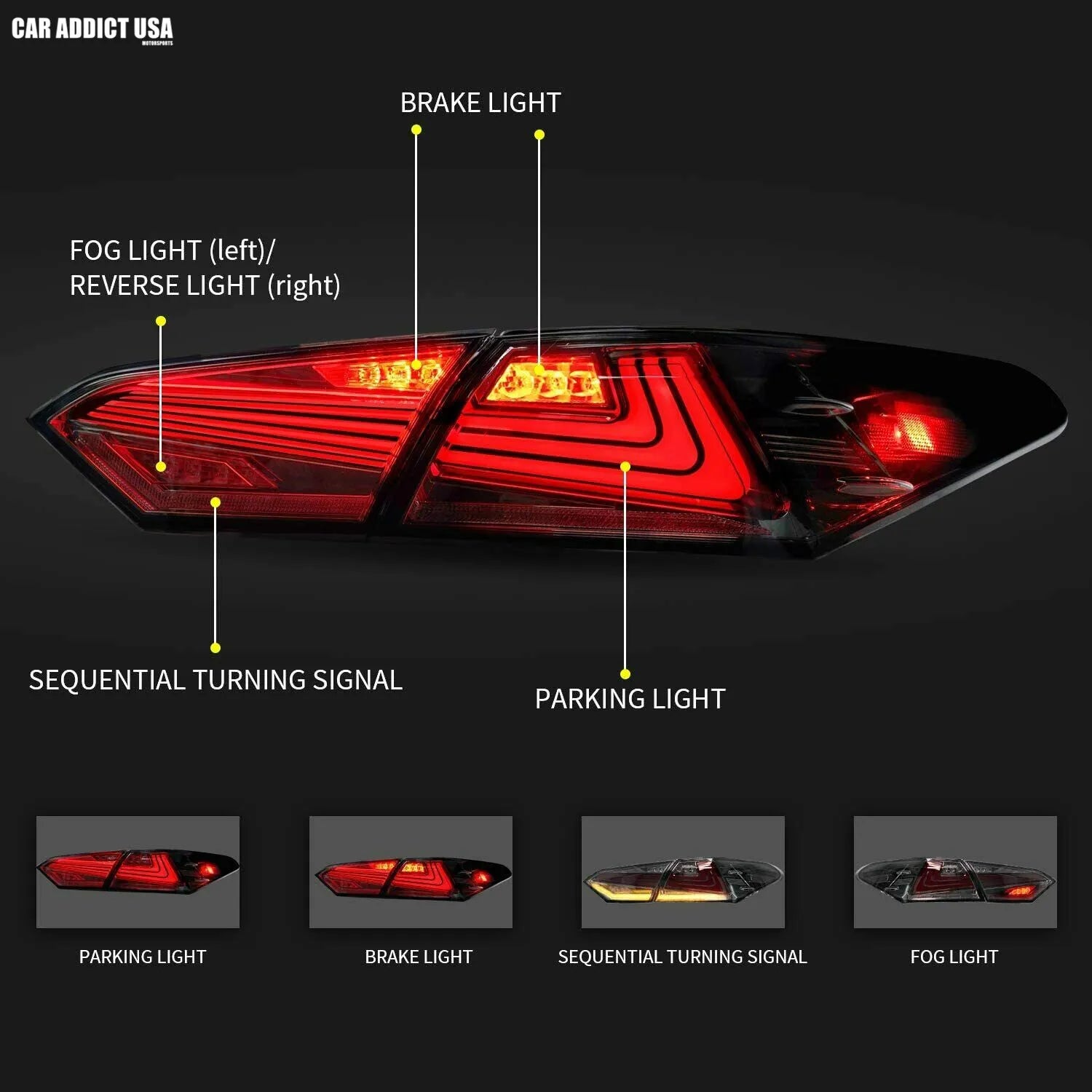 Smoked LED Tail Lights - LED Tail Lights 2018-2024.
