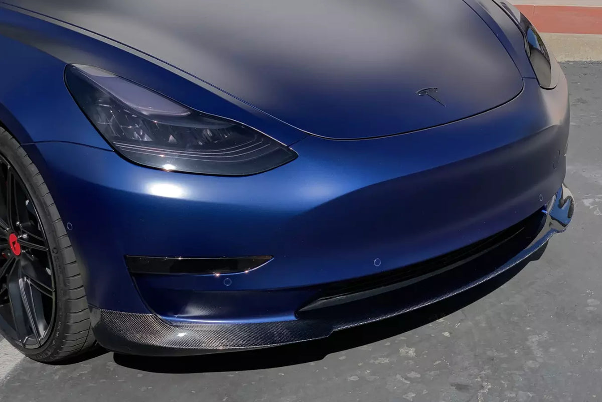 Carbon Fiber Front Lip Splitter - Tesla Model 3.