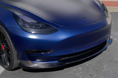 Carbon Fiber Front Lip Splitter - Tesla Model 3.