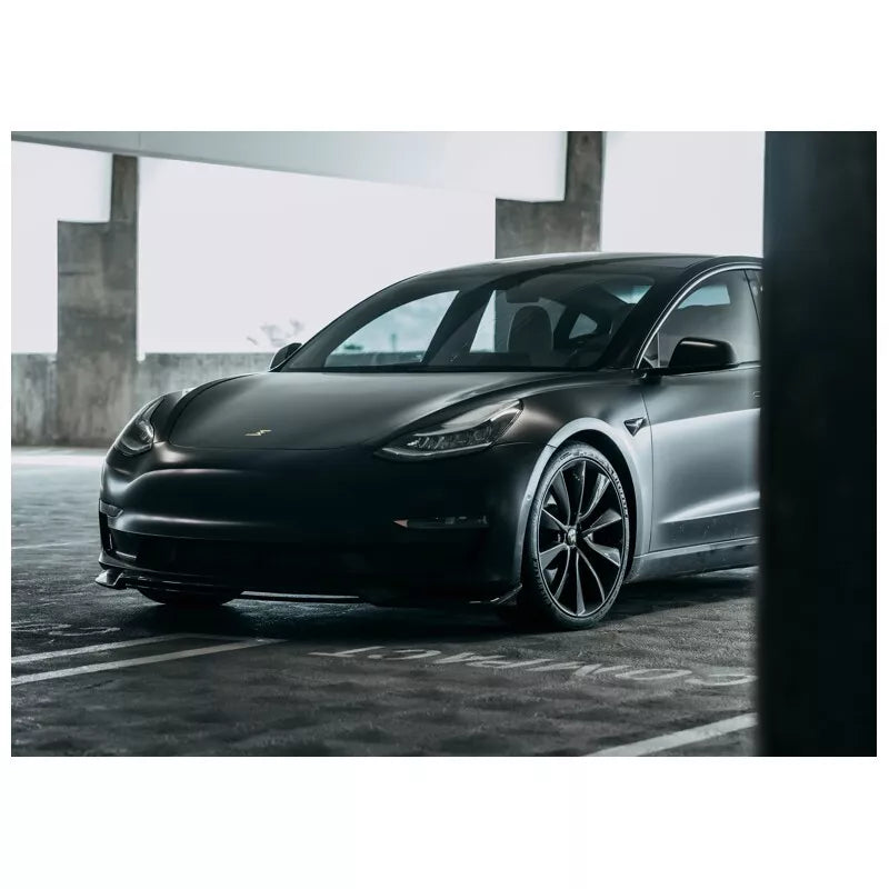 Carbon Fiber R Style Front Lip - Tesla model 3.