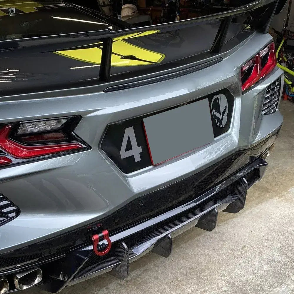 Carbon Fiber Rear Diffuser - Chevrolet Corvette C8.