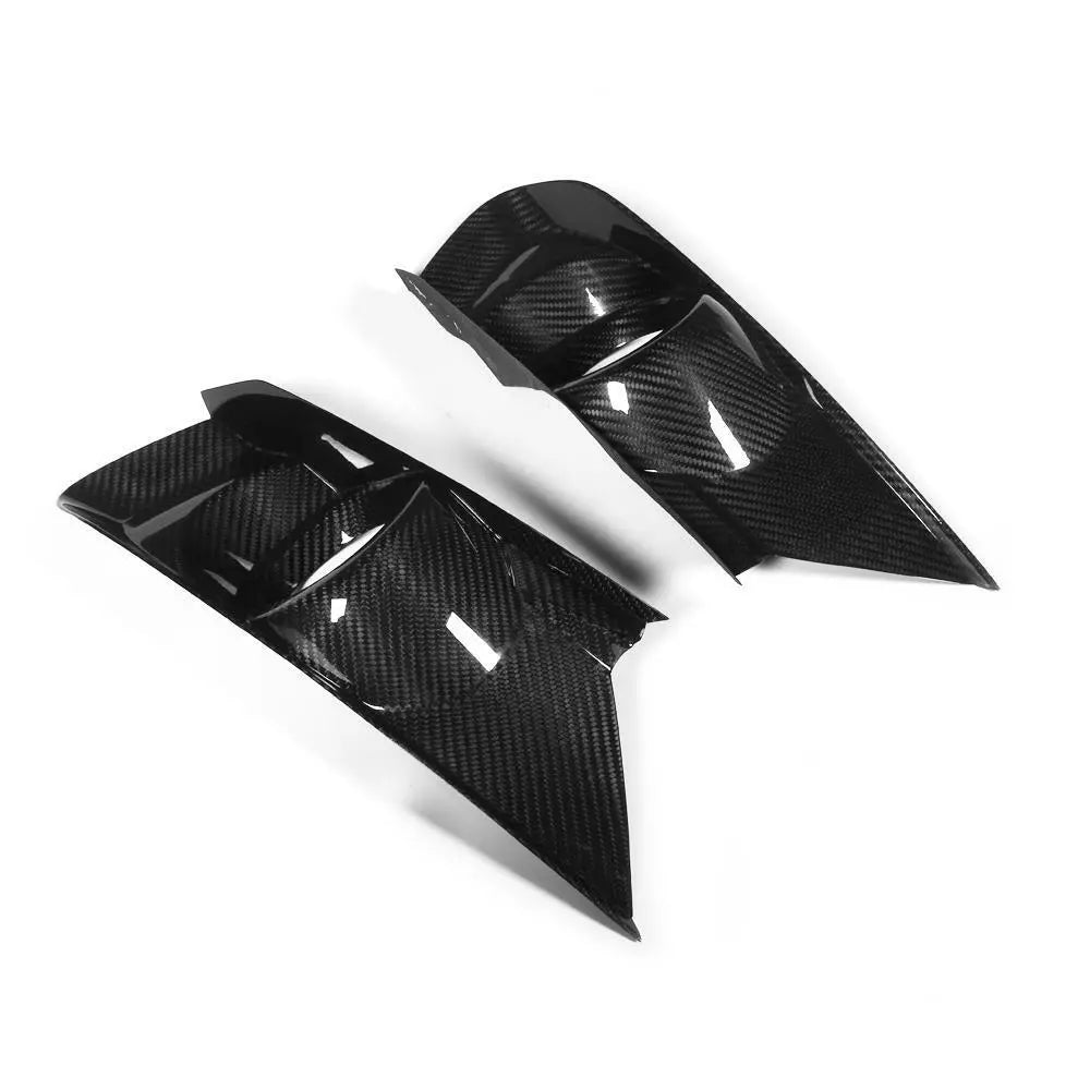 Carbon Fiber Front Bumper Fog Light Bezel Cover - Ford Mustang.