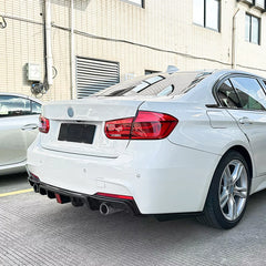 Gloss Black Rear Diffuser w/ LED - BMW 2013-2019 F30 3 Series M Sport.